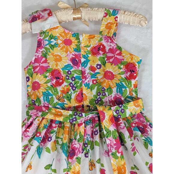 Bonnie Jean Girls 8 Dress Floral Spring A Few Marks Shown In Photos Ch 27 W 23" - Picture 5 of 13